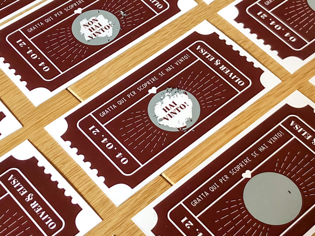 5 fogli A4 Scratch off modello gratta e vinci adesivi