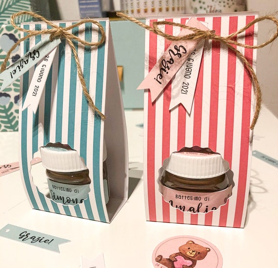 Personalized Nutella, With Box Party Favor or Baptism Gadget NUTELLA 25 Gr  -  UK