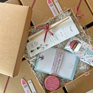 Box regalo Maestre ringraziamento fine anno - Scatola regalo Maestra asilo e scuola, Set regalo con matita piantabile e block notes