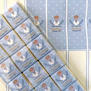 Cioccolatino personalizzato con segnalibro per Prima Comunione, Cresima - Grafica Bambino Prima Comunione