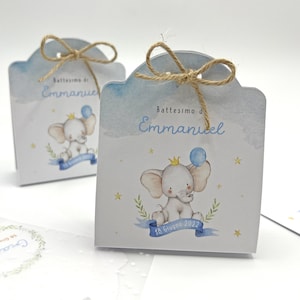 Confetti box Baptism, Birth favor, Children&#39;s birthday favor, BABY ELEPHANT theme