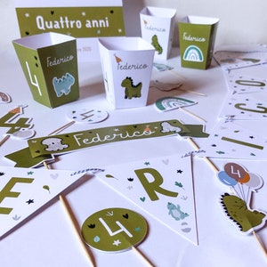 Kit PARTY modello PICCOLI DINOSAURI - Party kit per compleanno personalizzabile - Digitale o stampato