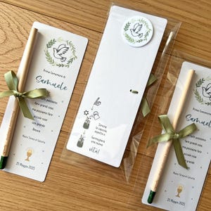 Segnalibro Personalizzato con Matita, Idea Regalo Bomboniera, Matita piantabile - Grafica Prima Comunione