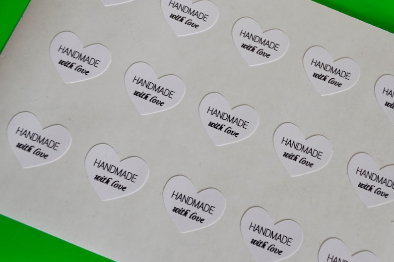 Christmas decoration wedding stickers wedding favors 30 Heart Stickers Made with love embellishment envelope