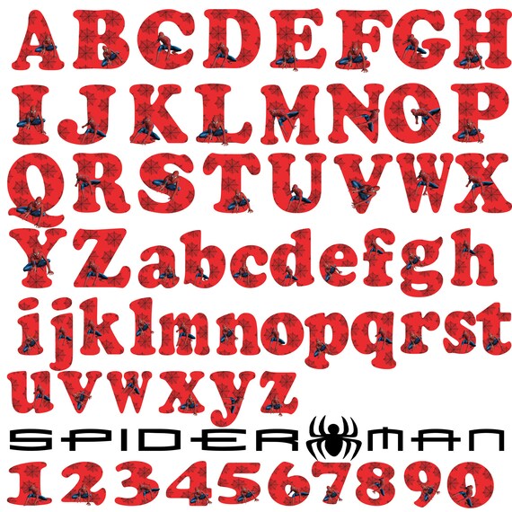 Spiderman Alphabet Gross Und Etsy