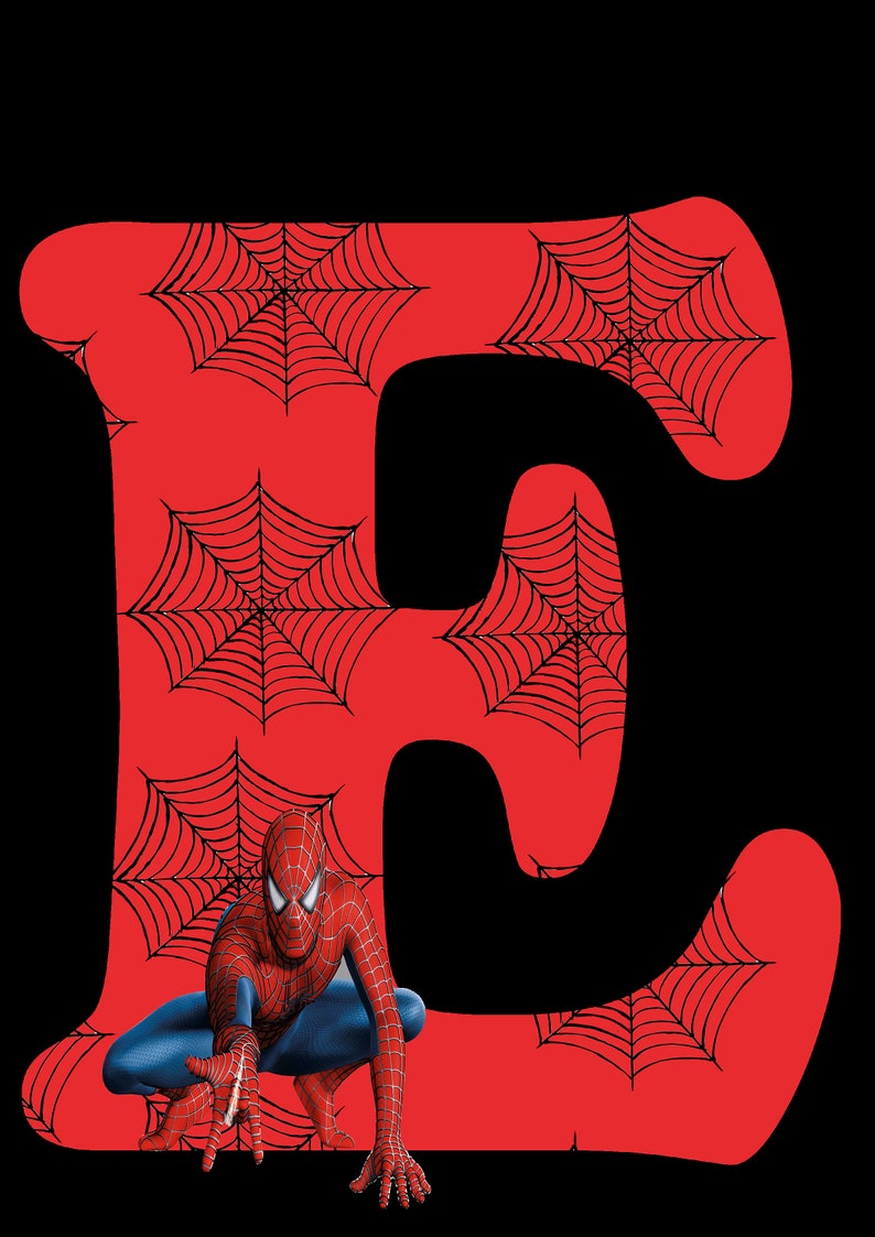 spiderman alphabet bulgarian numbers letters party decoration etsy