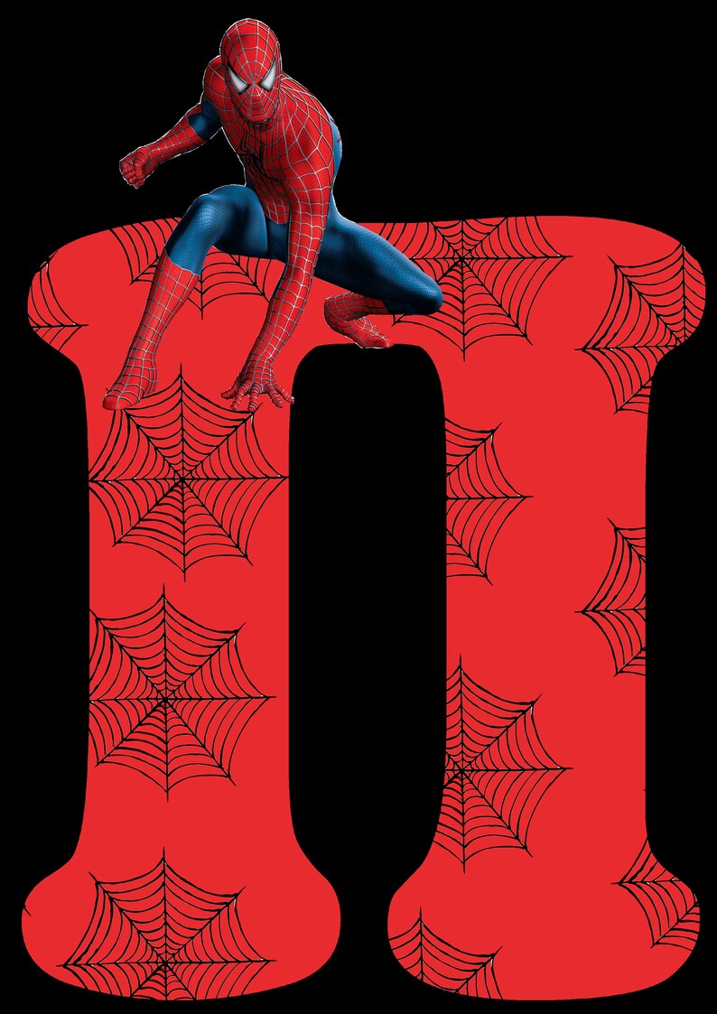 spiderman alphabet bulgarian numbers letters party decoration etsy