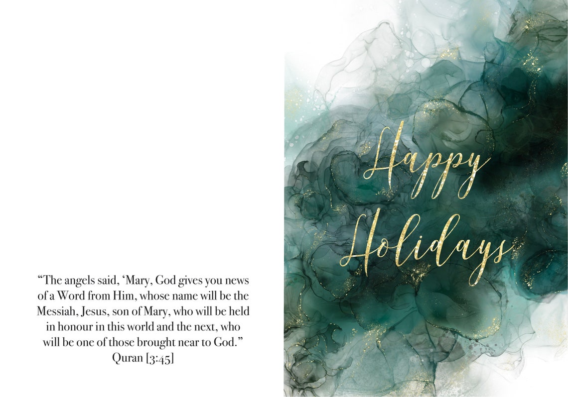 Printable Holiday Card, Christmas Card, Islamic Christmas Card, Muslim Holiday Card, Digital 