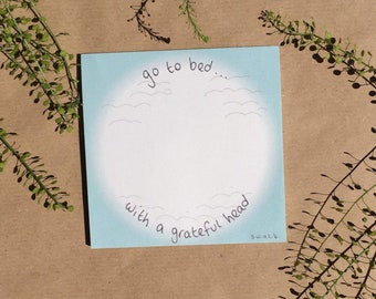 Blue Gratitude Notepad – ‘Go To Bed With a Grateful Head’, Recycled Paper