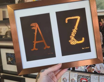 Framed Copper Alp-HERB-et Initials