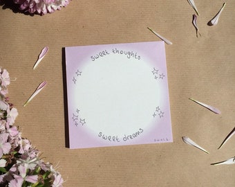 Pink Gratitude Notepad – ‘Sweet Thoughts... Sweet Dreams’, Eco Friendly