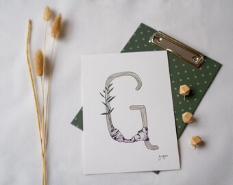Ginger Alp-HERB-et monochrome inkttekening