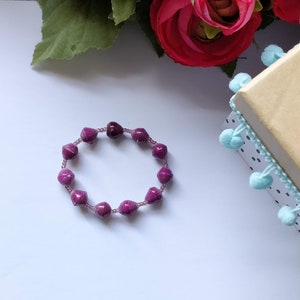 Purple Single Paper Bead Bracelet