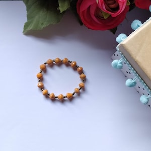 Orange Single Paper Bead Bracelet