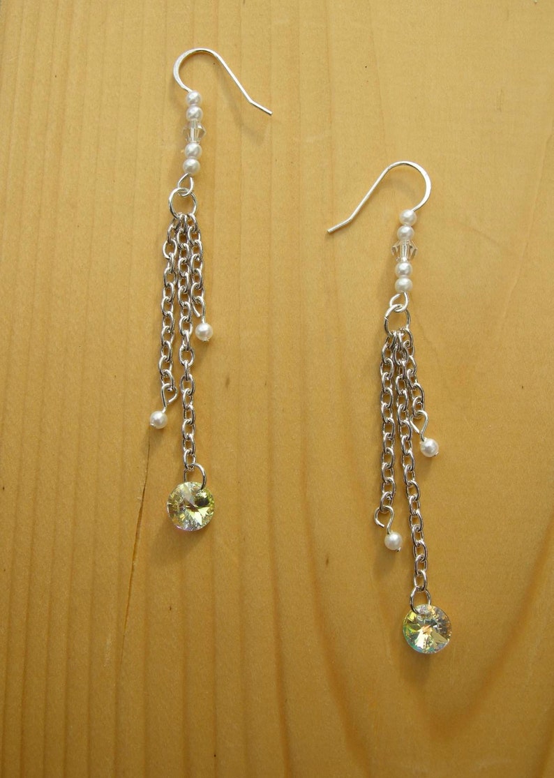 women/'s earrings Chain drop earrings Long Dangle Earrings longer than 2 inches