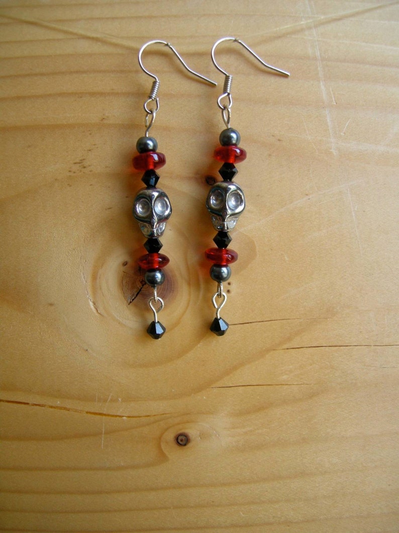 Goth Girl Jewelry Small Skull Earrings Let Your Inner Goth Shine Skull Theme Earrings Colorful Howlite Skulls Howlite Skull Earrings