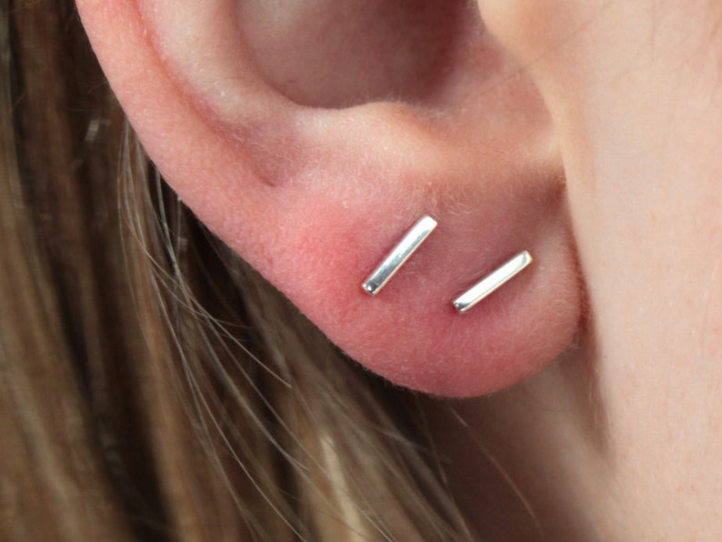 Silver Jewellery Bar Earrings Silver Bar Studs Silver Studs Silver Bar Simple Studs Modern Studs Line Earrings Line Studs Bar Studs