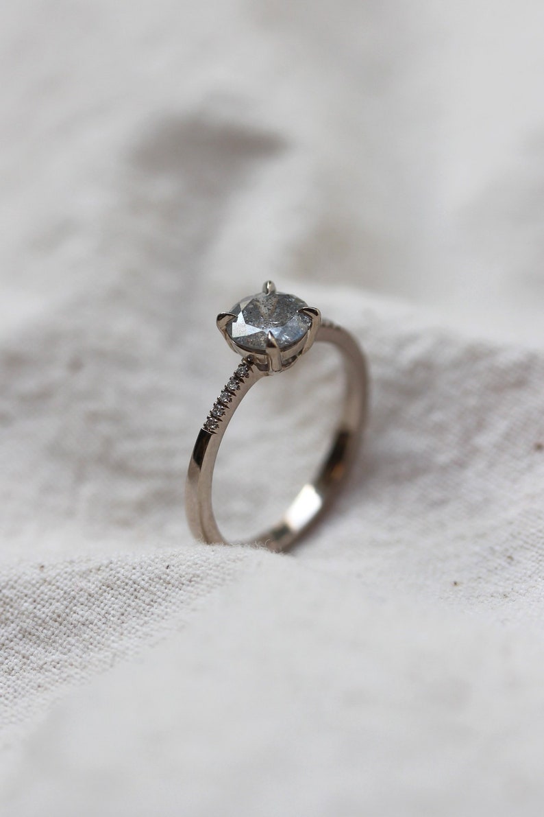 Salt and Pepper Diamond Ring Galaxy Diamond Ring Grey Etsy