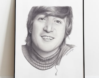 John Lennon Art Poster Print | The Beatles Artwork | Young John Lennon | Father's Day Gift for Dad | Lennon | Beatles