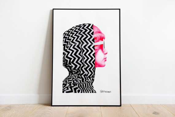 60s Wall Art - Fine art print based on my hand-drawn illustration | Space Age Decor | Pattie Boyd | Retro Op Art Mod Giclée | 1960s Gift