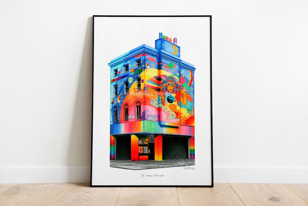 60s Beatles Psychedelic Art Poster Print of the Beatles' Apple