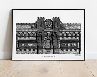 Liverpool Art Poster Print | Liverpool Waterfront | City Art | Scouse | Architecture Wall Art | Tobacco Warehouse | Liverpool Travel Poster