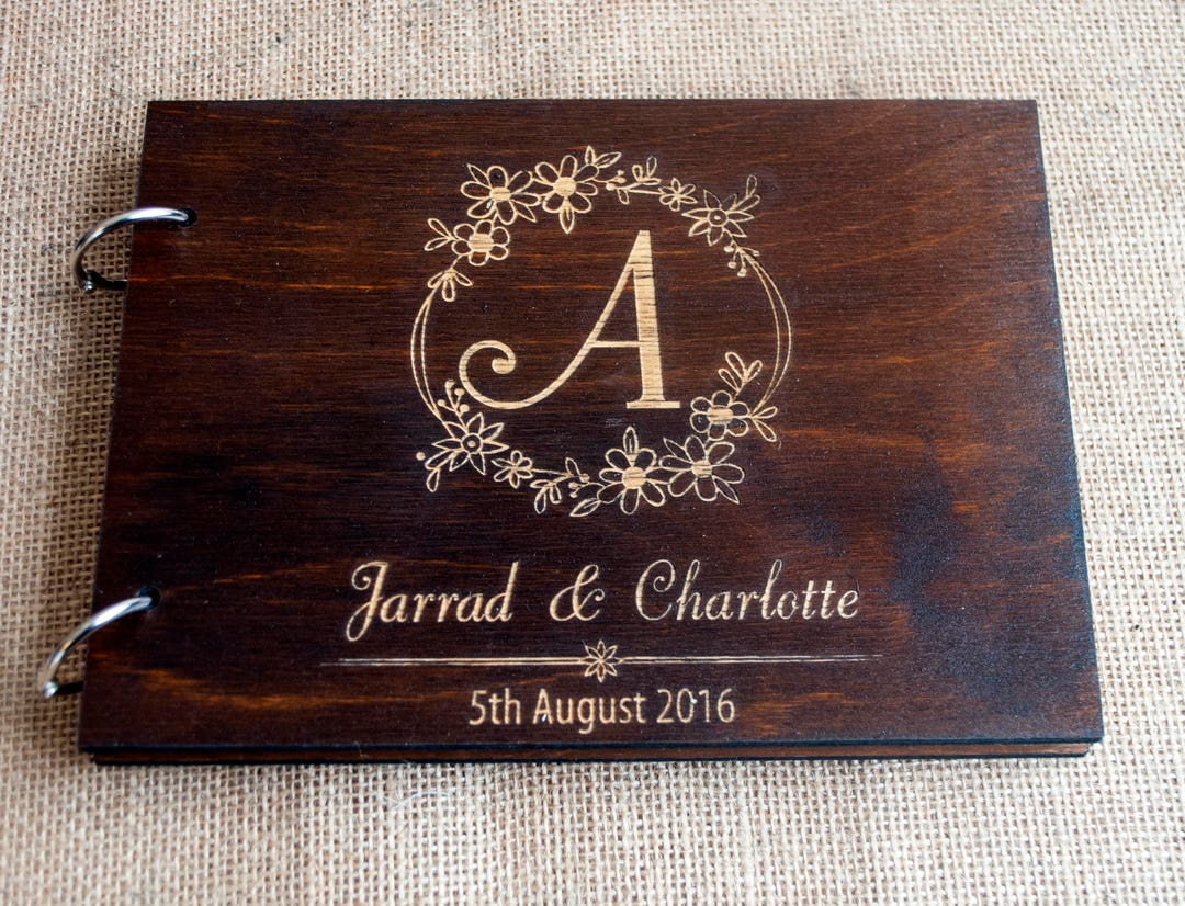 Monogram Guest Book / Rustic Wedding Guest Book/ Wood Guest Book / Mr