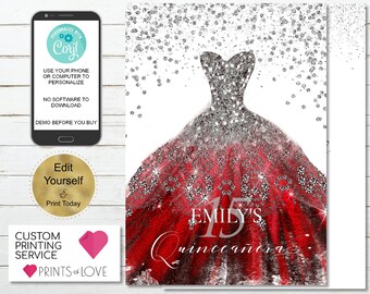 invitaciones de quinceanera etsy