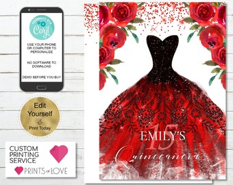 red black invitation etsy
