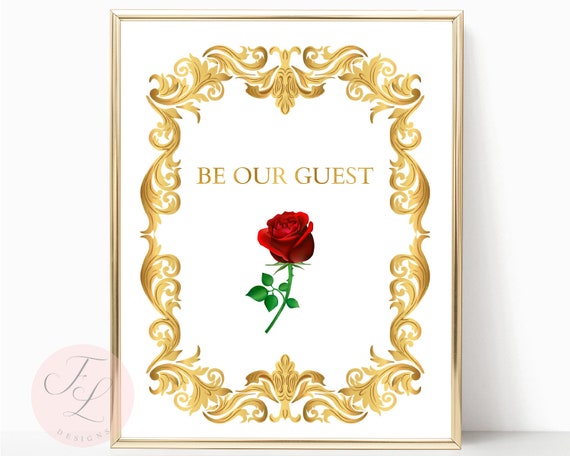 Be Our Guest Printable Sign Beauty and the Beast Birthday | Etsy