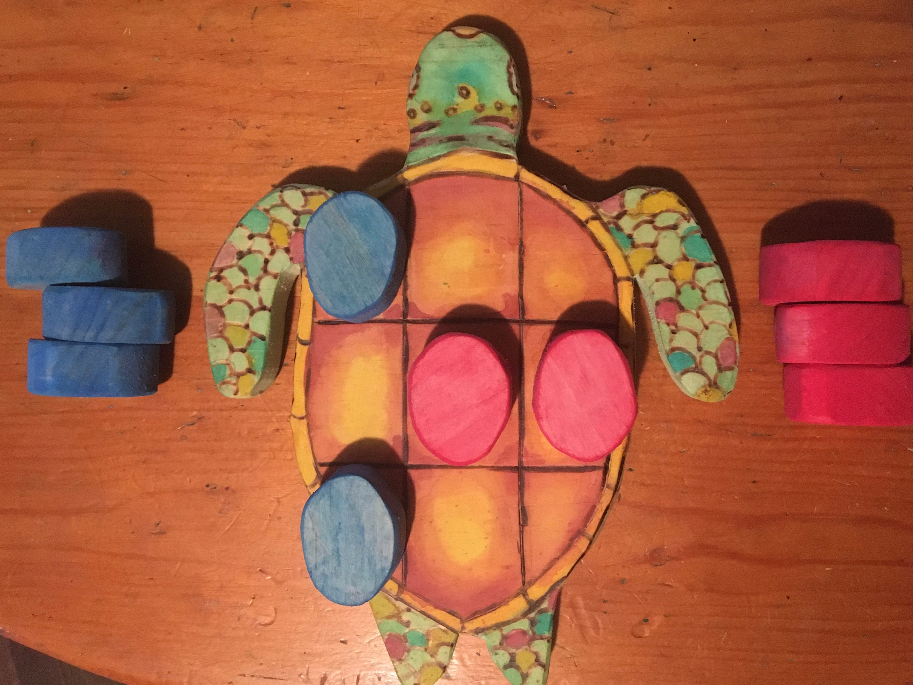Tic Tac Toe Turtle Game Wooden Toy Handcrafted Woodworks Etsy
