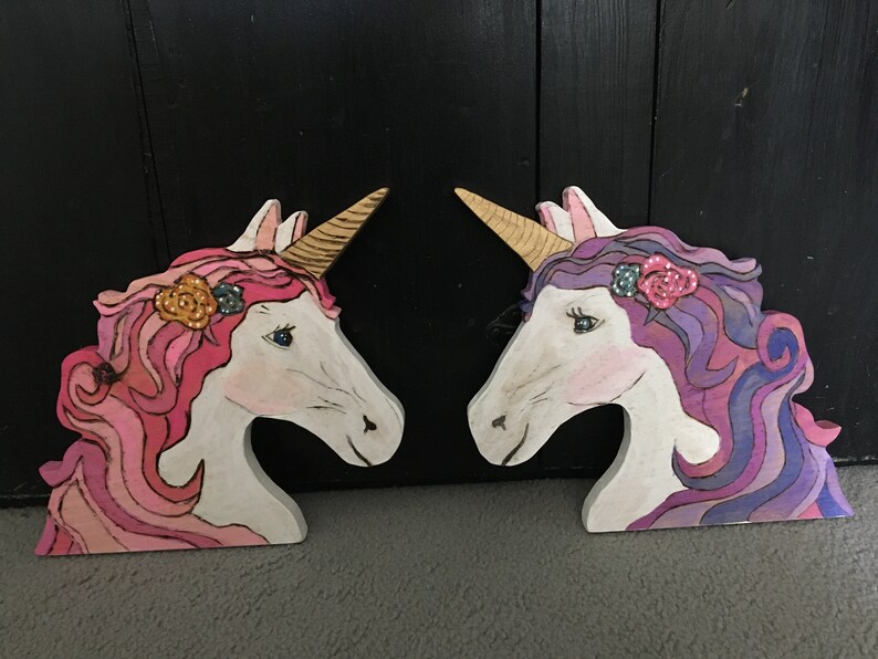 Pink Unicorn Wall Decor Wooden Unicorn Unicorn Head Etsy