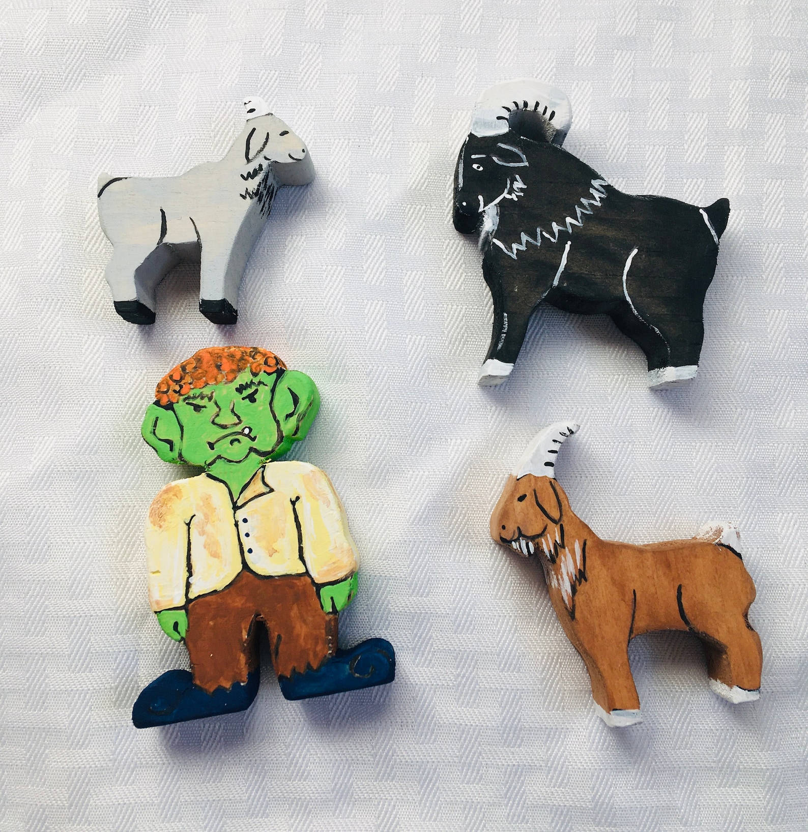 Three Billy Goats Gruff Toy Set Wooden Toy Set 4 Piece Set Etsy