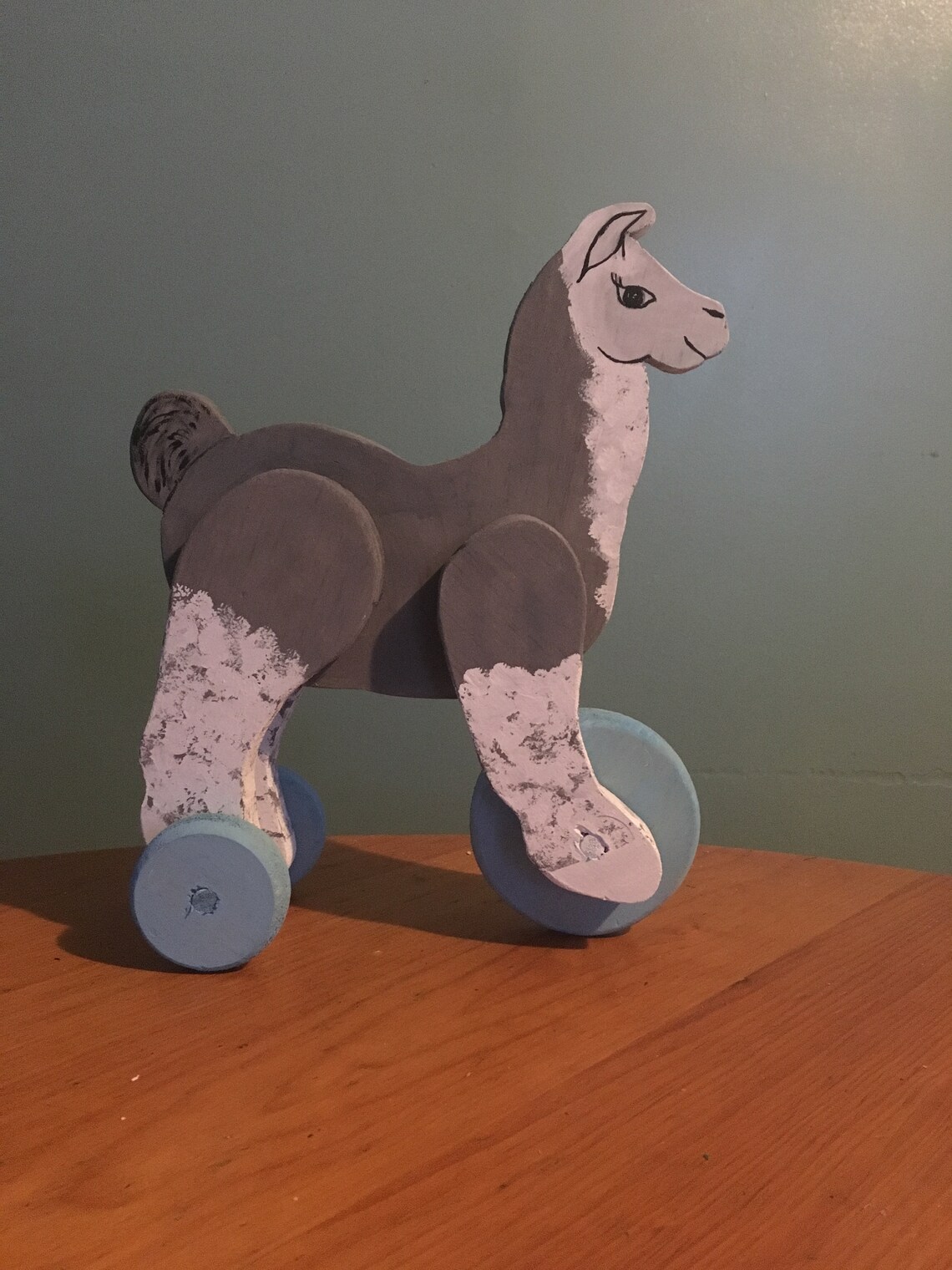 Large Wooden Llama Rolling Toy Push Toy Pull Toy Wooden Etsy