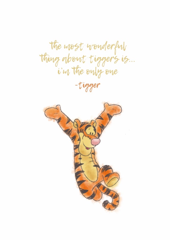 Disney Tigger Winnie The Pooh A4 Charcoal/Watercolour | Etsy Singapore