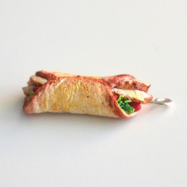 Chicken Burrito Charm Necklace