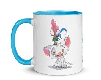 Taza Island Buddies con color en el interior