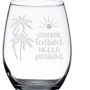 Personalized Retirement Wine Glass | Wine Glass Retirement Gifts | Retirement Gift for Coworker | Retirement Gift Man Women Parent
