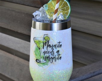 Mom Tumbler Margarita Lover Personalized Mamacita Needs A Margarita Stemless Wine Tumbler