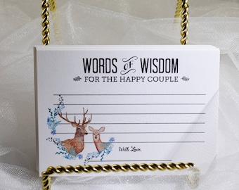 Rustic Country Wedding Advice Cards | Deer Wedding Cards | Alternative to Guest Book