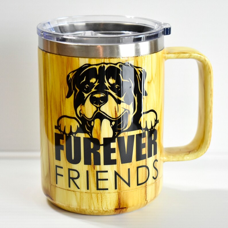 Custom Rottweiler Insulated Coffee Mug Rottweiler Lover Gift Etsy