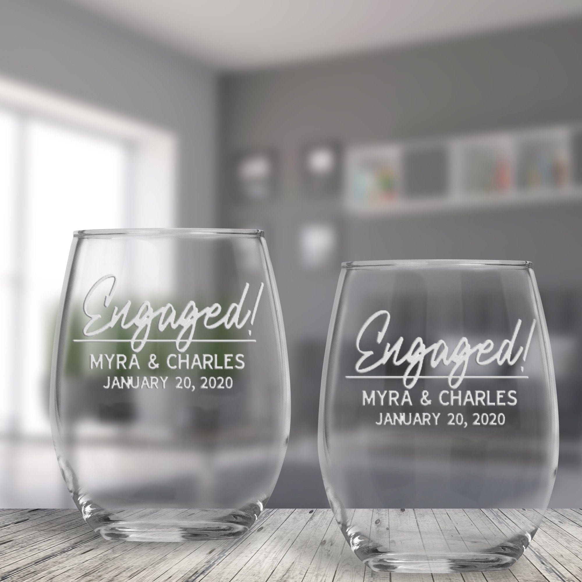 Personalized Couple Unbreakable Wine Glasses - Happy Personalized
