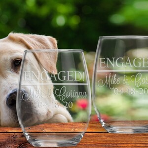 thumbnail image 2 of Personalized We Decided On Forever Stemless Wine Glasses | Wedding Couple Gift | Stemmed 2 of 10