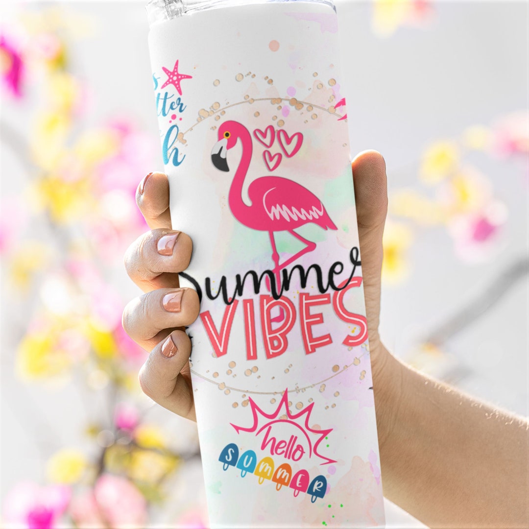 Summer Vibes Skinny Tumbler | Beach Lover Gift | Summer Drinkware ...