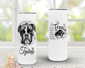 Taurus Boxer Zodiac Sign Dog Match Tumbler Dog Zodiac