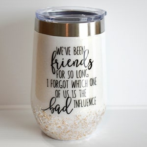 Friend confetti glitter wine tumbler | Best Friend Wine Glass | Gift for Friend | Gift for her | Wine Lover Gift