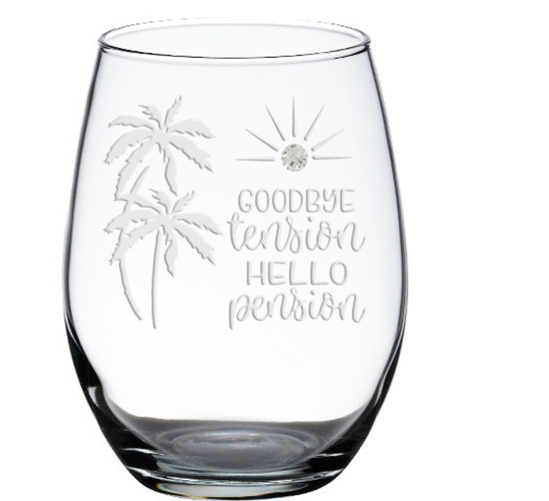 Personalized Retirement Wine Glass Wine Glass Retirement Gifts ...