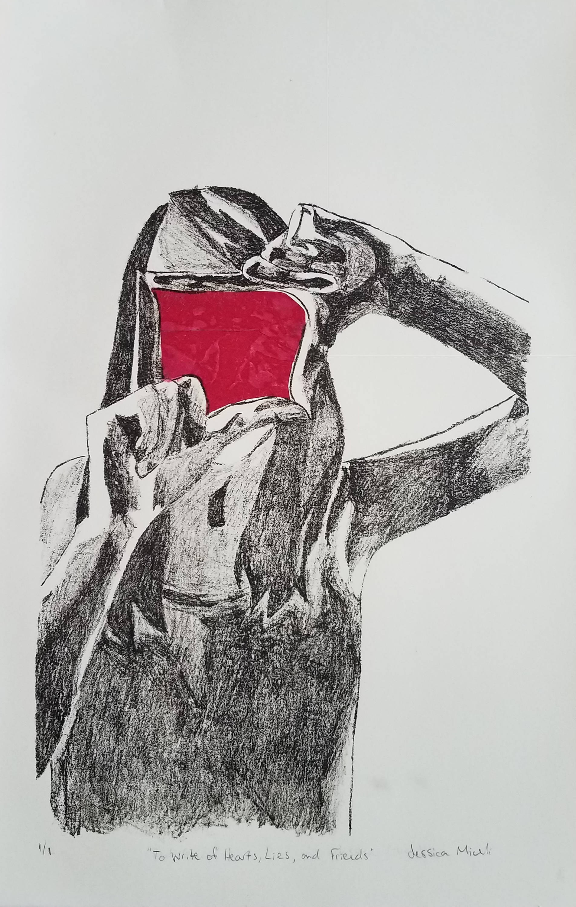 Lithograph Print Girl Viewfinder Hands Etsy