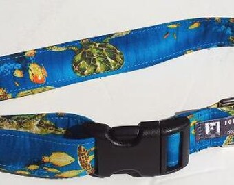 Hawaiian Fabric Over Webbing Adjustable Dog Collar--Aloha Lei Hand Made in Hawaii with Aloha Hawaiian Fabric Over Webbing Adjustable Dog Collar--Aloha Lei Hand Made in Hawaii with Aloha