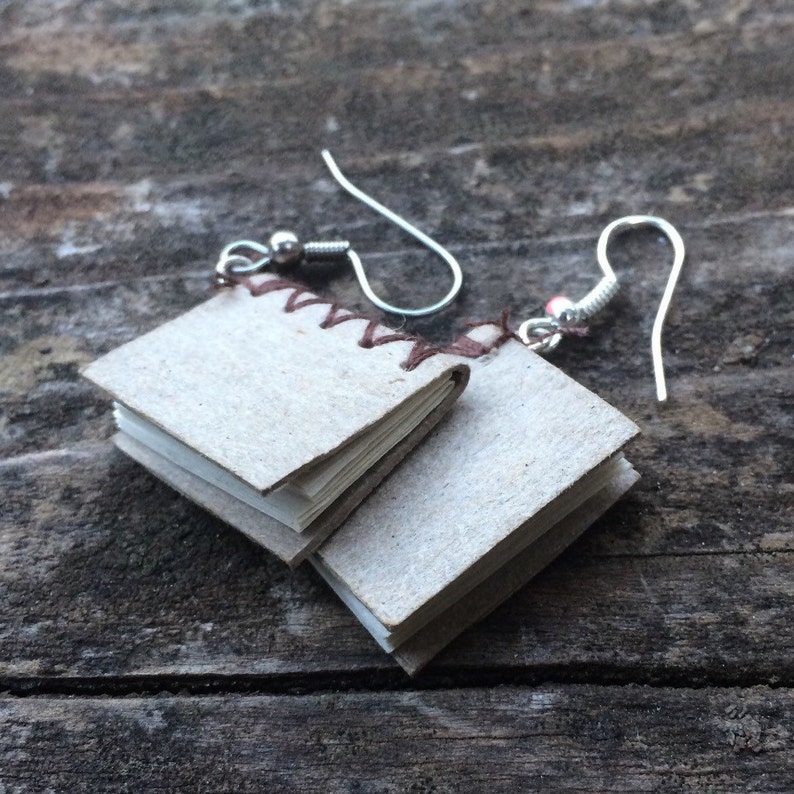 Handmade Book Earrings Authentic Book Cover Etsy